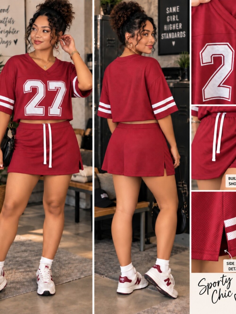 No Boundaries XL NWT 2PC Jersey Top Skort Set Sporty 27 Mesh